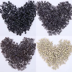1000 PIEZAS Micro Cuentas de Silicona Mini Cuentas Eslabones para Pluma I Puntas Extensiones de Cabello - Imagen 1 de 11