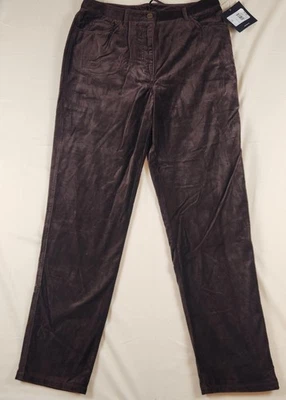 Pantalones Emanuel Ungaro Liberté Mujer Talla 12 Marrón Terciopelo Pierna Recta Nuevas Etiquetas Foto 1 de 4