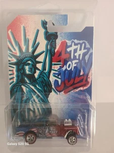 Custom Hot Wheels - 4th Of July- Custom Gruncles Garage- Rubber Tires. - Picture 1 of 2