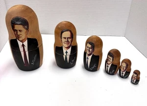US Präsidenten verschachtelte Puppen 6er Set Clinton Bush Reagan Carter Nixon Ford - Bild 1 von 13