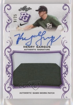 2018 Leaf Perfect Game National Showcase Purple /25 Henry Gargus Patch Auto - Image 1 of 2