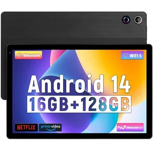 10.36 inch Android 14 Tablets HD Touchscreen Octa-Core 16GB + 128GB Dual Camera - Picture 1 of 9