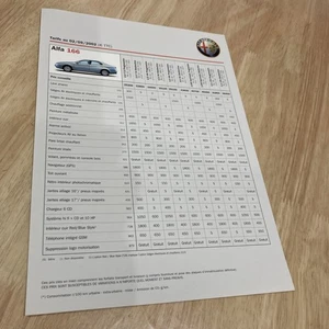 Alfa Romeo 166 2002 Lista Prezzo 2.0 2.5 V6 3.0 2.4 JTD Prospetto - Foto 1 di 2