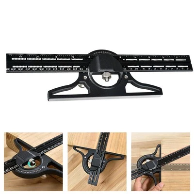 Multi Function Woodworking Ruler Adjustable Square and Protractor Tool - Image 1 of 4