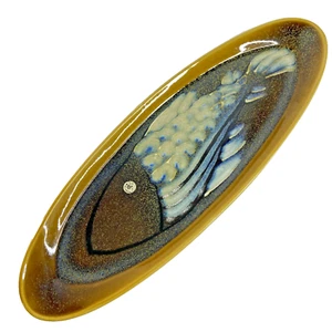 Vintage JPJ Maui Pottery Surf Board Tray Fish Serving Platter Hand Crafted Oval - Picture 1 of 9