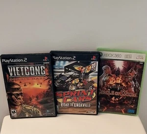 VIDEO GAME BUNDLE, VIETCONG, SPRINT CARS ROAD TO KNOXVILLE, CIRCLE OF DOOM - Picture 1 of 5