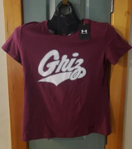 UNIVERSITY OF MONTANA GRIZZLIES SHIRT FOOTBALL UNDER ARMOUR SIZE LG WOMAN N/W/T - Picture 1 of 4