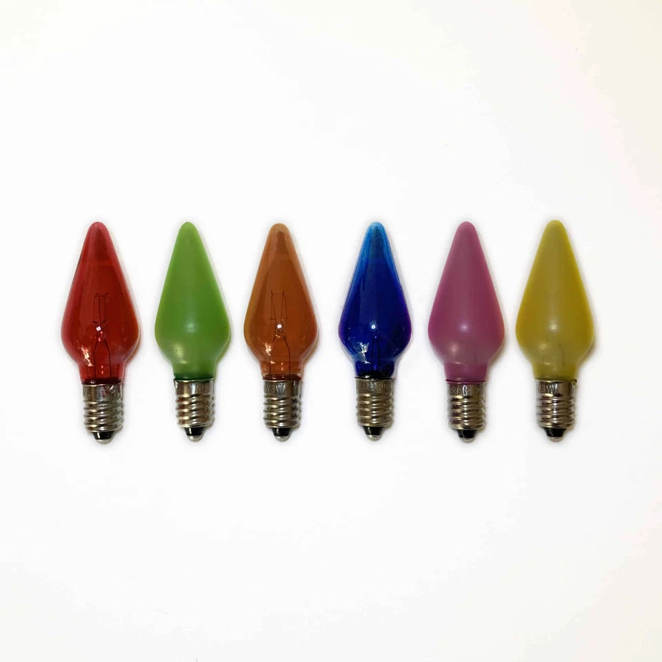 6X Replacement Christmas Light Bulbs 20V 3W E10 Multi Coloured Small MES Scre... - Image 1 of 1