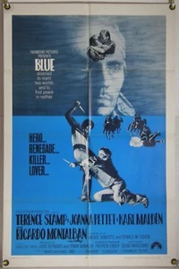 BLAU FF ORIGINAL EINBLATT FILMPOSTER TERENCE BRIEFMARKE JOANNA PETTTET (1968) - Bild 1 von 2