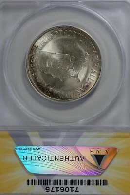 1951-S  .50   ANACS  MS 66  WASHINGTON-CARVER    Classic Silver Commemorative   - Image 1 of 2