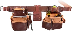 Juego de marcos profesionales de cuero Occidental OL5080DBMD con bolsas exteriores dobles talla MD - Imagen 1 de 4