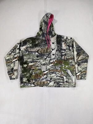 Mossy Oak Hunting Hoodie Women's 2XL Camouflage Green/Brown Full Zip Sweatshirt - Image 1 of 4