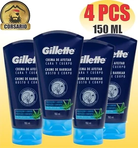 Gillette Face and Body Shaving Cream x 150 ml-PACK X 4 UNITS - Picture 1 of 1