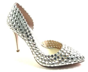 Jessica Simpson Preppi-B White D'orsay Bridal Rhinestone Stiletto High Heel Pump - Picture 1 of 7