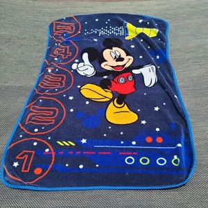 Disney Mickey Mouse Light Weight Fleece Baby Blanket  30” X 45” Spaceship FLAW - Picture 1 of 9