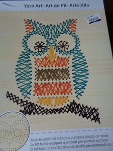YARN ART STITCHERY KIT OWL PREPUNCHED DESIGN ON WOOD EASY FUN BOX IS DAMAGED - Picture 1 of 3
