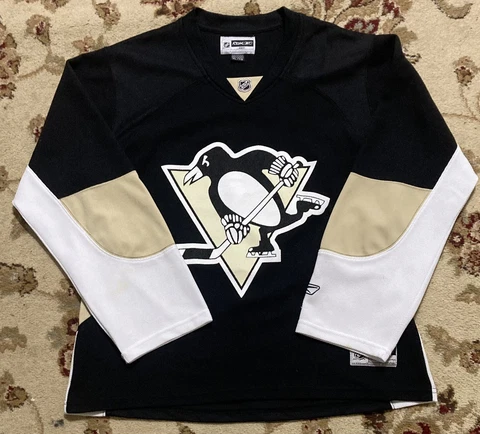 Pittsburgh Penguins Reebok Womenbs XL Hockey Jersey Shirt Black Blank NHL Cover