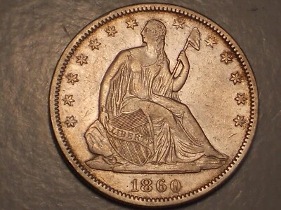 1860 Seated Liberty Half Dollar (XF+, Type 2 Rev., & Attractive) - Image 1 of 4