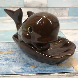 Smoking Ceramic Whale Cigarette Ashtray Small Crack see pictures - Picture 1 of 11