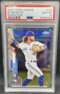 ๐ฅ2020 Topps Chrome REFRACTOR #150 Bo Bichette RC PSA 10 GEM MINT BLUE JAYS! - Picture 1 of 2