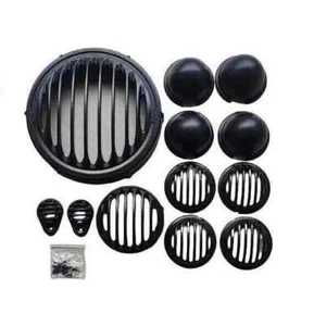 Headlight Grill Set Black Alloy Metal for Royal Enfield Classic Reborn 350 FS - Picture 1 of 5