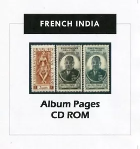 French India Stamp Album 1892-1954 Color Illustrated Album Pages - Picture 1 of 5