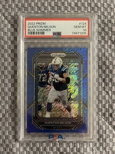 2022 Panini Prizm Quenton Nelson Blue Shimmer /25 #124 PSA 10 GEM MINT Color