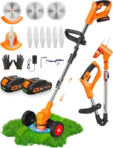 Electric Weed Wacker, Foldable Cordless Weed Eater Battery Powered, 3-In-1 Strin - Picture 1 of 8