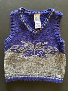 Gymboree 6-12 Months V Neck Blue Gray Vest Boys Fair Isle - Picture 1 of 5