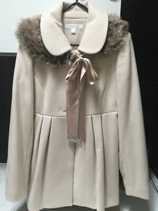Bardot Jacket, Pale Dusty Pink with detachable Fur Collar, size 8 (never worn) - Picture 1 of 7