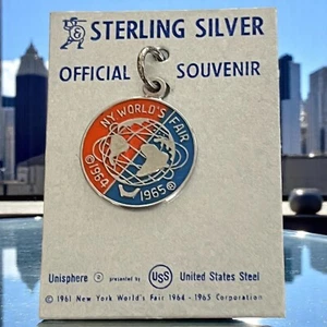 New York Worlds Fair Sterling Silver Official Souvenir Charm Unisphere 1961 - Picture 1 of 4