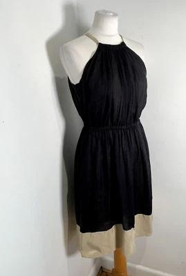 Robert Rodriguez dress Size 2 UK 8 10 VGC tie neck shift sheath silk layered - Image 1 of 4