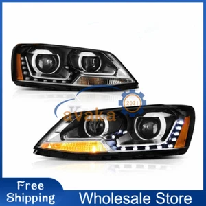 ST-0195A Headlights Projector For VW Jetta  2011-2018 MK6 Sequential Blinker - Picture 1 of 3