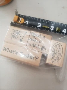 Lot of 4 assorted words sayings  What's cooking for you! curse Rubber Stamps #76 - Picture 1 of 2