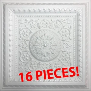 Deckenfliesen, zum Aufkleben, Schaumstoff, 20" x 20", MAGIC White, 16 Stück - Bild 1 von 5