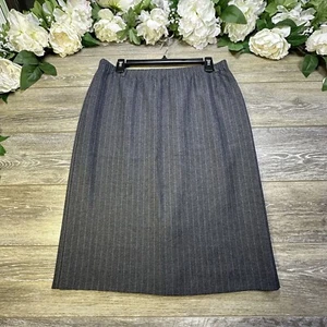 Vintage ALFRED DUNNER Skirt Size 10 Womens Gray Made In USA Wool A Line Knee - Picture 1 of 11