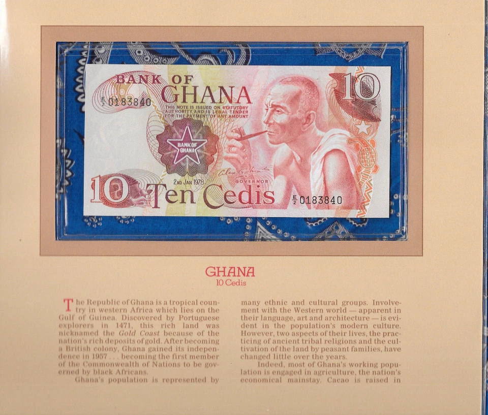 Most Treasured Banknotes Ghana 1978 10 Cedis P-16f AUNC Prefix E/2 - Image 1 of 3