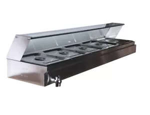 Brandneu 5-Pan Bain-Marie Buffetdampfgarer Arbeitsplatte Lebensmittelwärmer Dampftisch USA - Bild 1 von 11