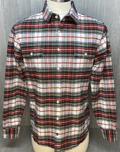 Taylor Stitch Flannel Button Shirt Red White Black Organic Cotton Size 42 XL - Picture 1 of 9