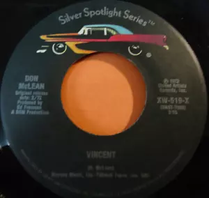 DON McLEAN ~ Vincent / Dreidel ~ 45 rpm Record in Canada - Picture 1 of 2