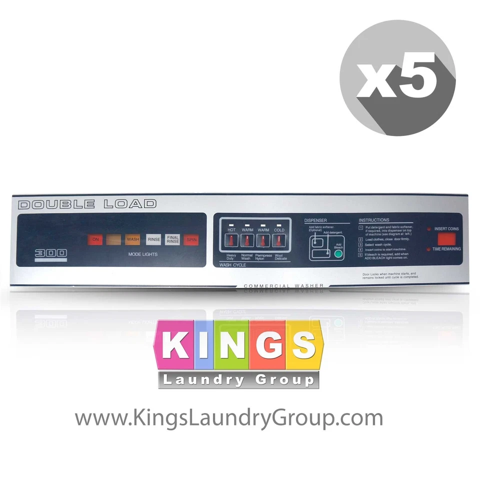 Наклейка на лицевую панель стиральной машины с фронтальной загрузкой T300 Dexter # 9412-074-003 5 шт. - Изображение 1 из 1