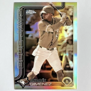 2025 Topps Chrome Andres Gimenez Sepia Refractor #70 Toronto Blue Jays - Picture 1 of 2