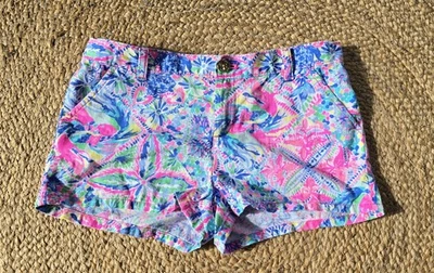 Шорты Lilly Pulitzer неоновые розовые и разноцветные мини Callahan хлопок для девочек размер 14 - Изображение 1 из 4