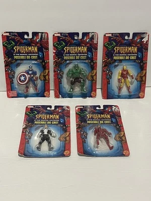 "Lote de 5 figuras de acción de Spider-Man The Marvel Universe posable Die Cast 3""" Foto 1 de 4
