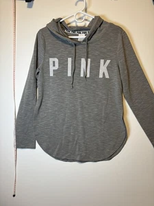 Victoria Secret Pink Hooded Light Sweatshirt Women's size S Gray - Picture 1 of 6