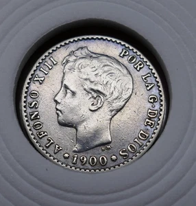 Spain 1900 Alfonso XIII 3rd Portrait 50 Centimos  Silver Coin - Picture 1 of 4
