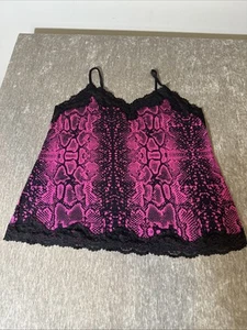 Lane Bryant Camisole women's 18/20 Pink/Black snake animal print Y2K Fairygoth - Bild 1 von 12