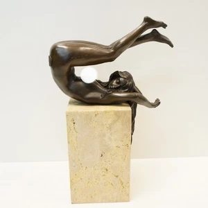 Bronze Art Deco Style Art Nouveau Style Pin-up Sexy Dancer Sculpture Statue - Picture 1 of 8