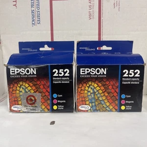 [Set Of 2 Boxes] Genuine EPSON 252 DURABrite Ultra Ink  Exp: 03/26 / 08/24 - Picture 1 of 3