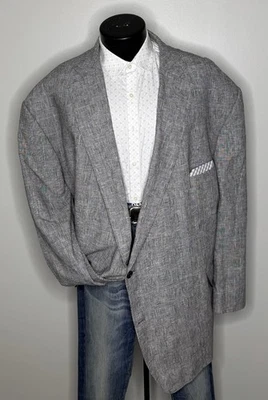 Blazer de lino Oak Hill para hombre 5XL 62R 64R gris púrpura a cuadros traje chaqueta Foto 1 de 4